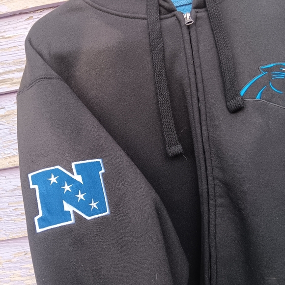 Like-new XL mens Carolina Panthers Sherpa Lined Hoodie - Picture 2 of 8